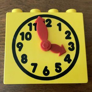 Vintage Lego Duplo Clock with Moveable Hands